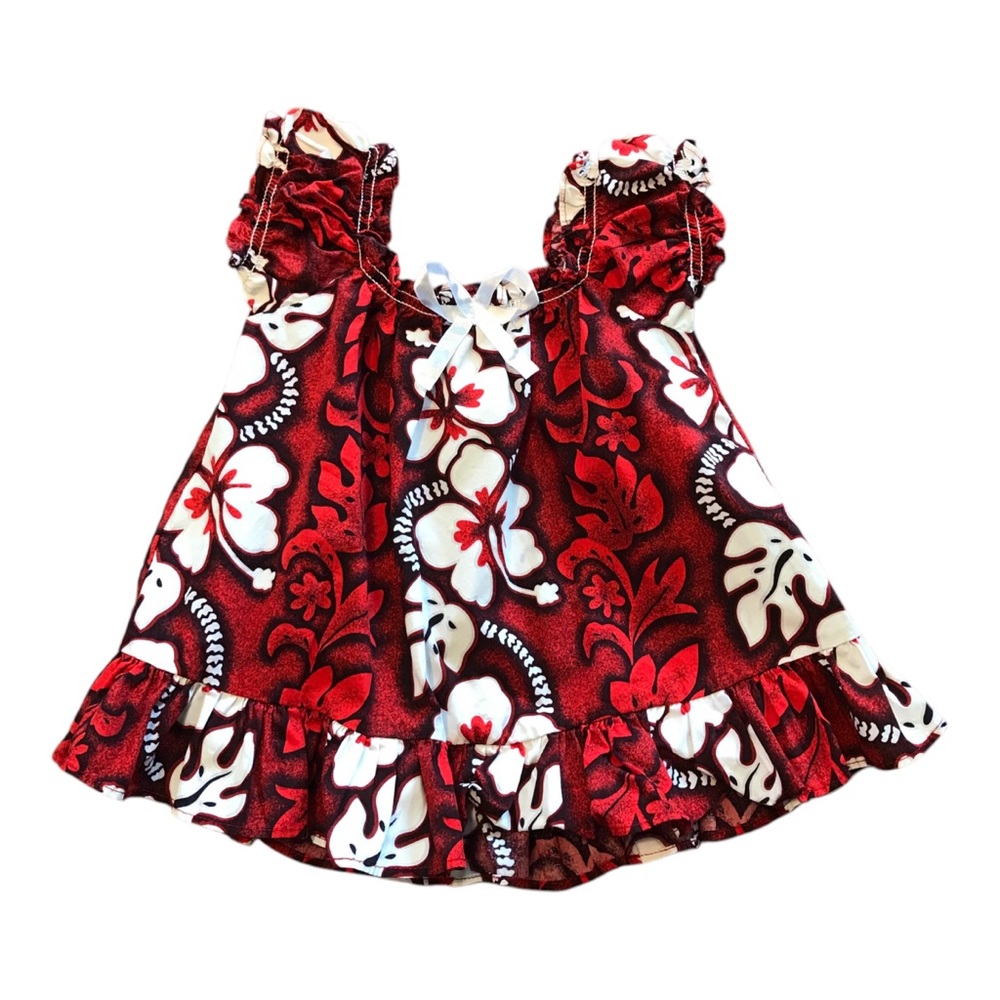 Ky’s Red Floral Ruffle Hawaiian Dress